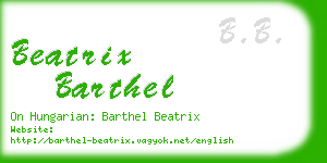 beatrix barthel business card